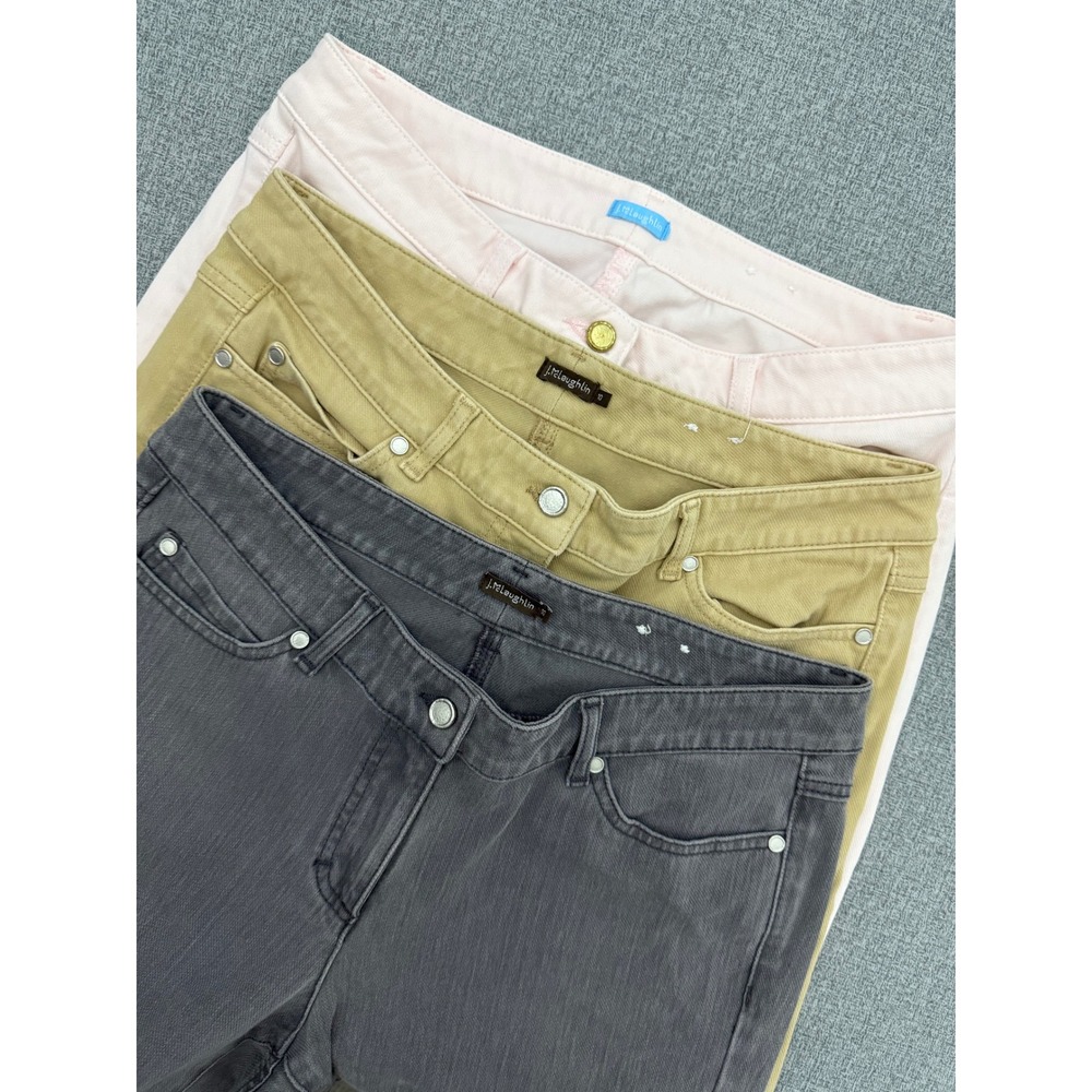 J.McLaughlin Size 10 lot 3 Pink,Tan,Grey, Cotton Blend Stretch Straight Leg Pant